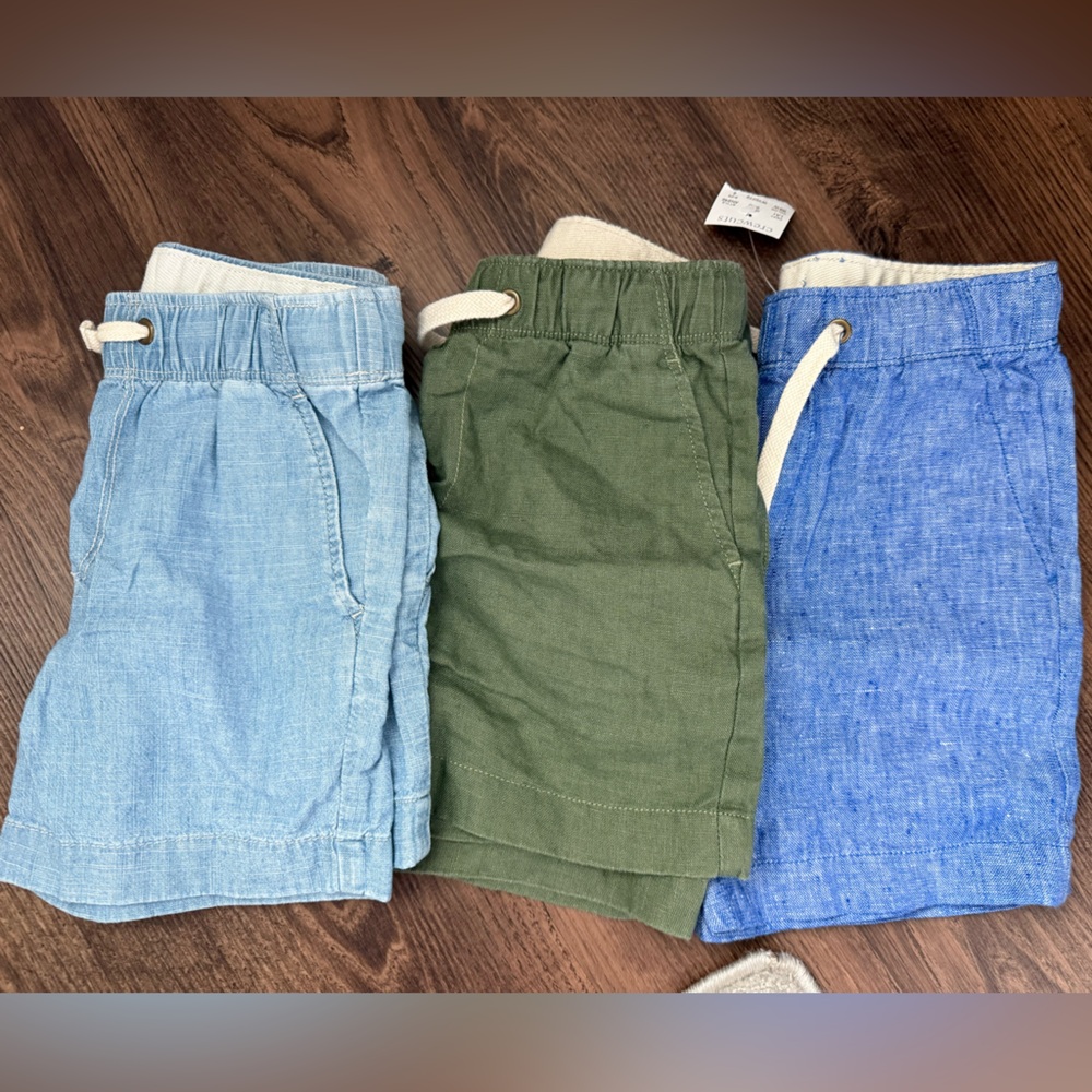 Casual Green and Blue Shorts Set